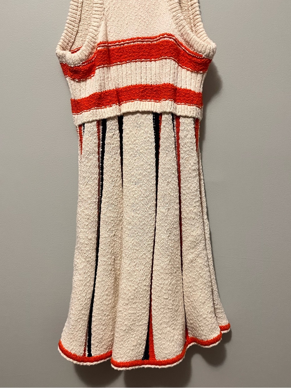 Anthropologie Vintage-Inspired Cream Knit Fit & Flare Mini Dress - Picture 13 of 16
